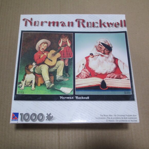 Norman Rockwell Christmas Puzzle Music Man Christmas Now 1000 Pc NEW SEALED - Picture 2 of 6